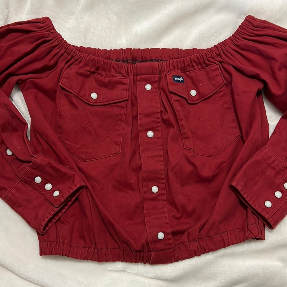 Wrangler Women's Bold Red Off-Shoulder Blouse